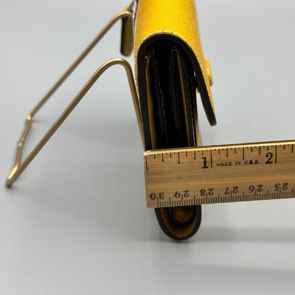 Coach CH808 Yellow Gold Wyn Small Crossgrain Leather Envelope Wallet NWT - Picture 16 of 16